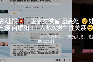 内部速报国家安徽省团委处处长吴方媛自爆和11人多次发生性关系